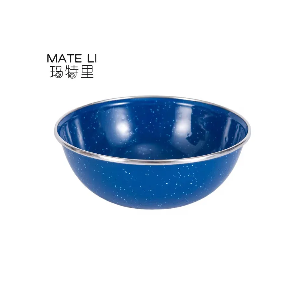 مجموعة أدوات مائدة للتخييم الفاخرة - Deluxe Camping Cutlery Set Enamel Cup Plate Bowl Platter