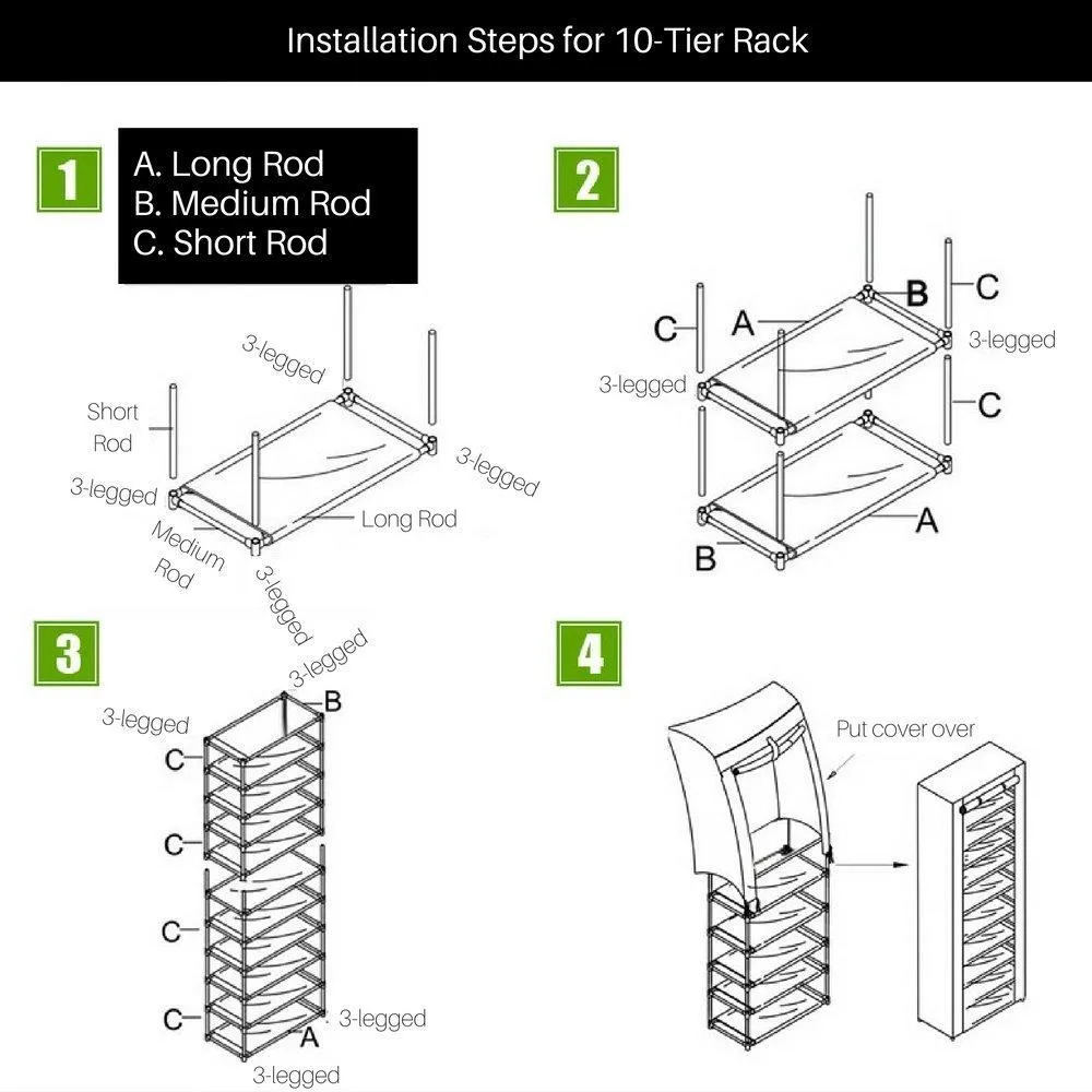 10 level Shoes Organizer Wardrobe Rack