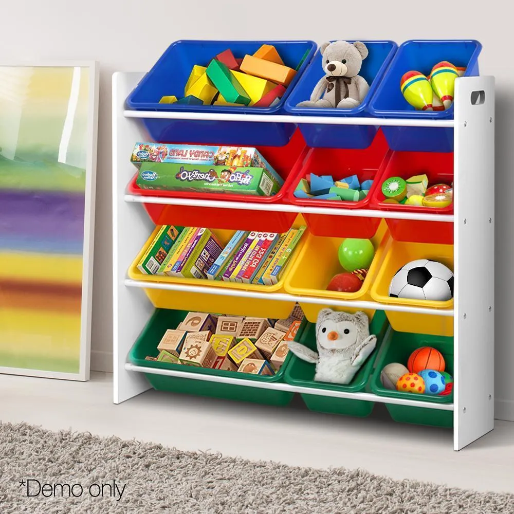 12 Bin Toy Organiser Storage Rack