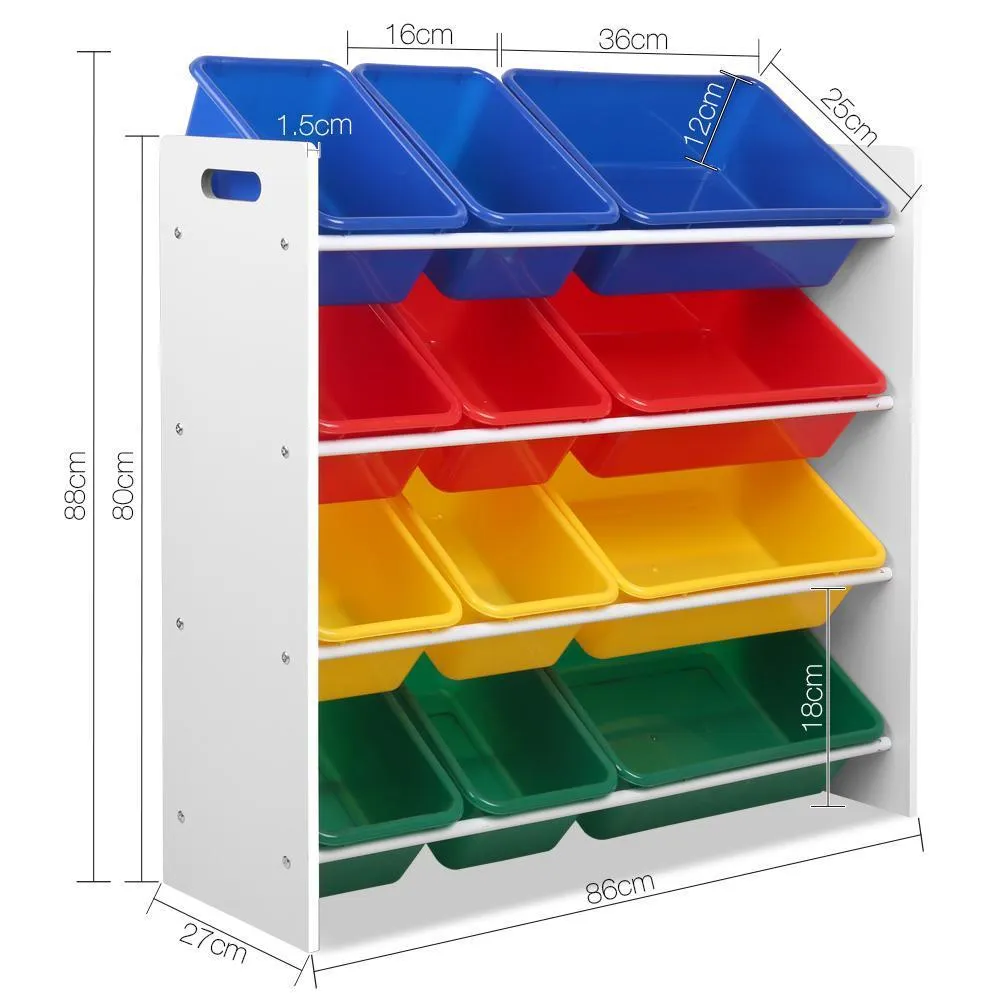 12 Bin Toy Organiser Storage Rack