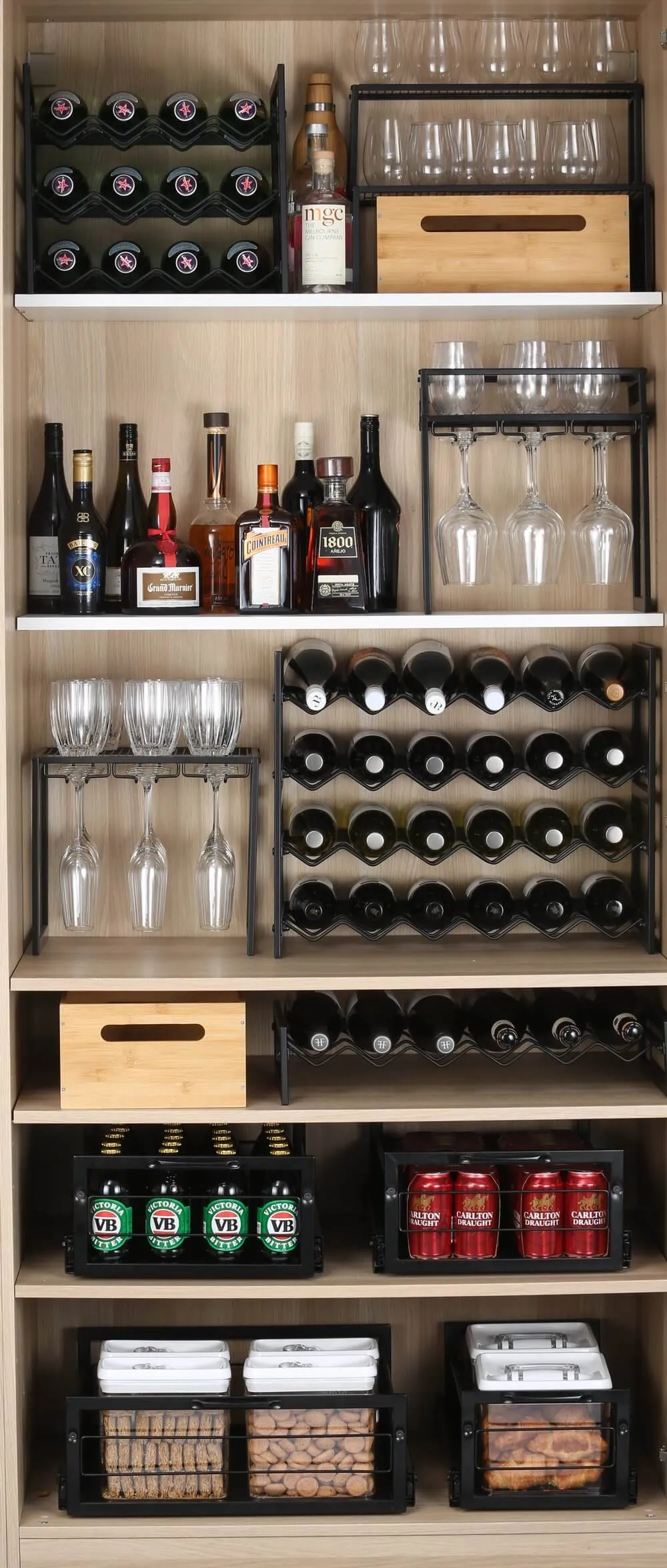 12 Bottle Wide Stackable Wine Rack Matte Black