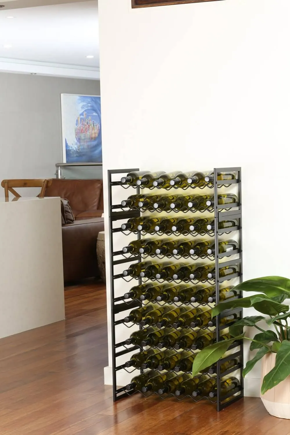 12 Bottle Wide Stackable Wine Rack Matte Black