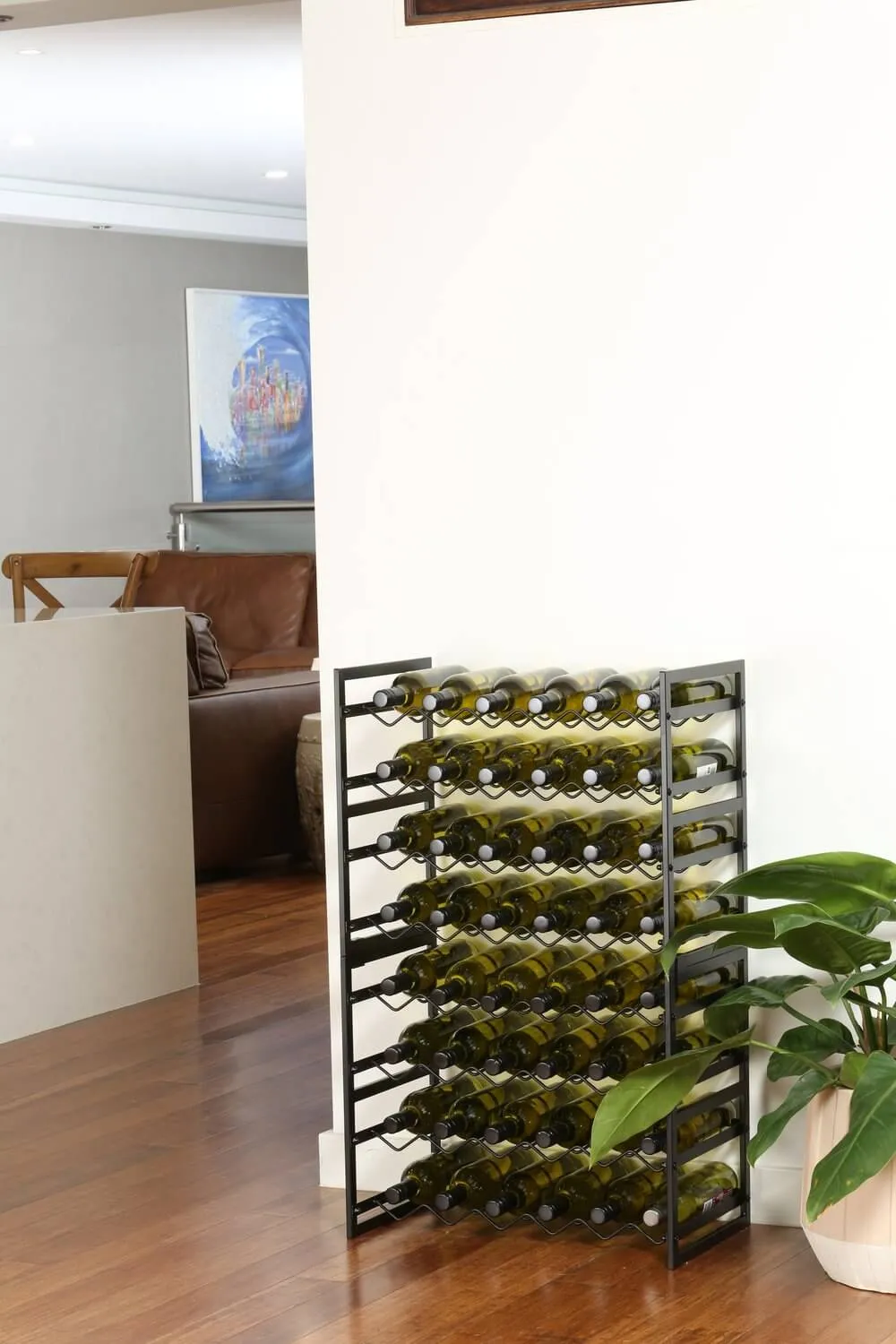 12 Bottle Wide Stackable Wine Rack Matte Black