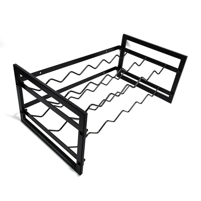 12 Bottle Wide Stackable Wine Rack Matte Black