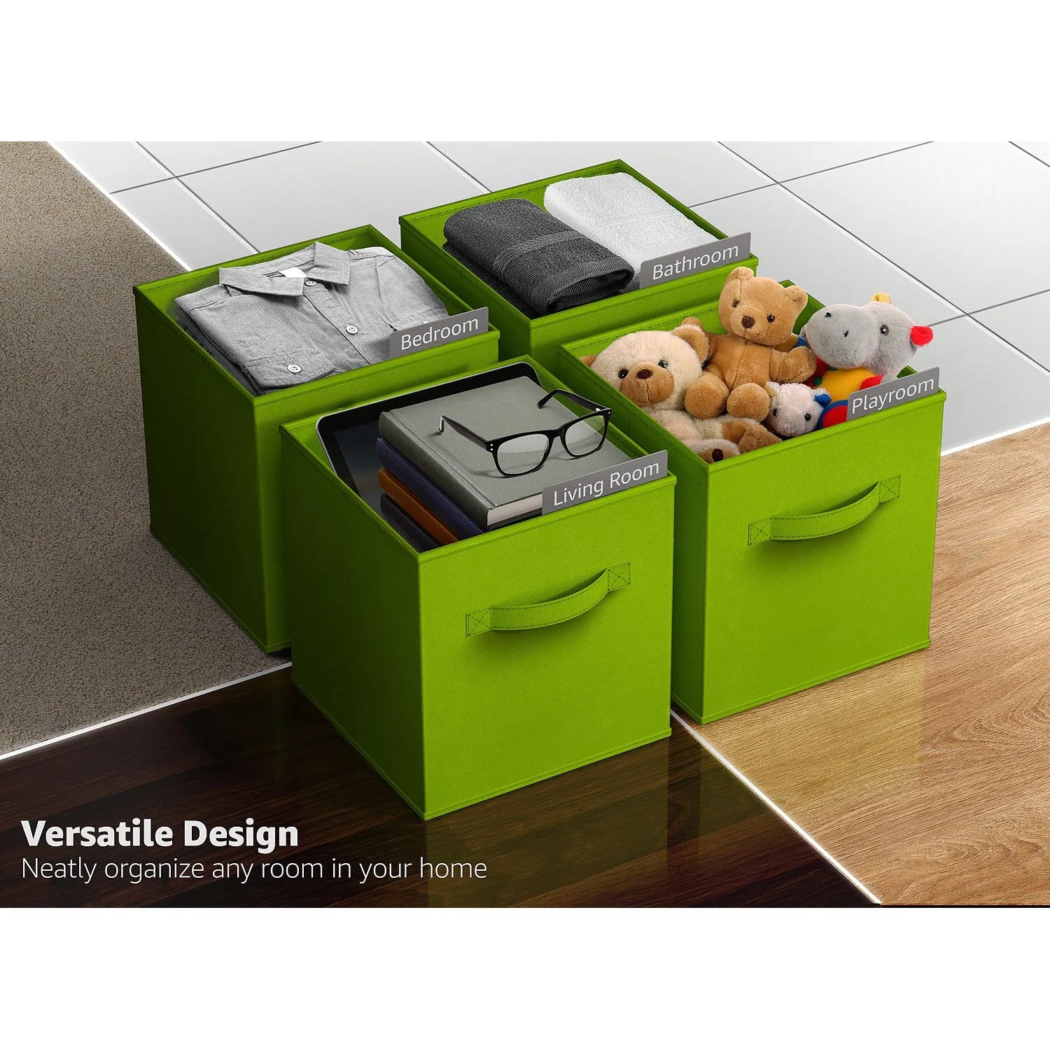 13" Large Cube Storage Bins (8 Pack Multi)