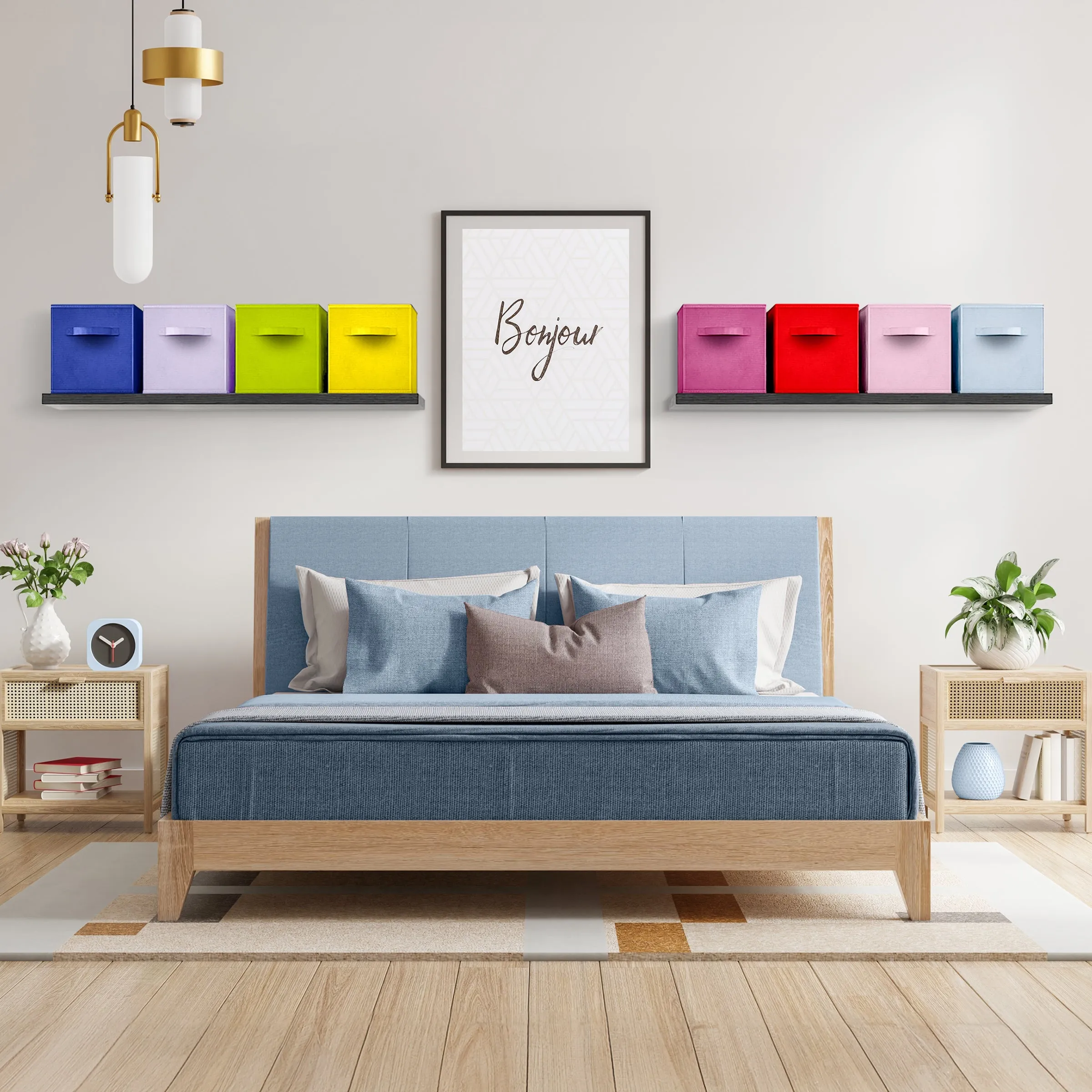 13" Large Cube Storage Bins (8 Pack Multi)