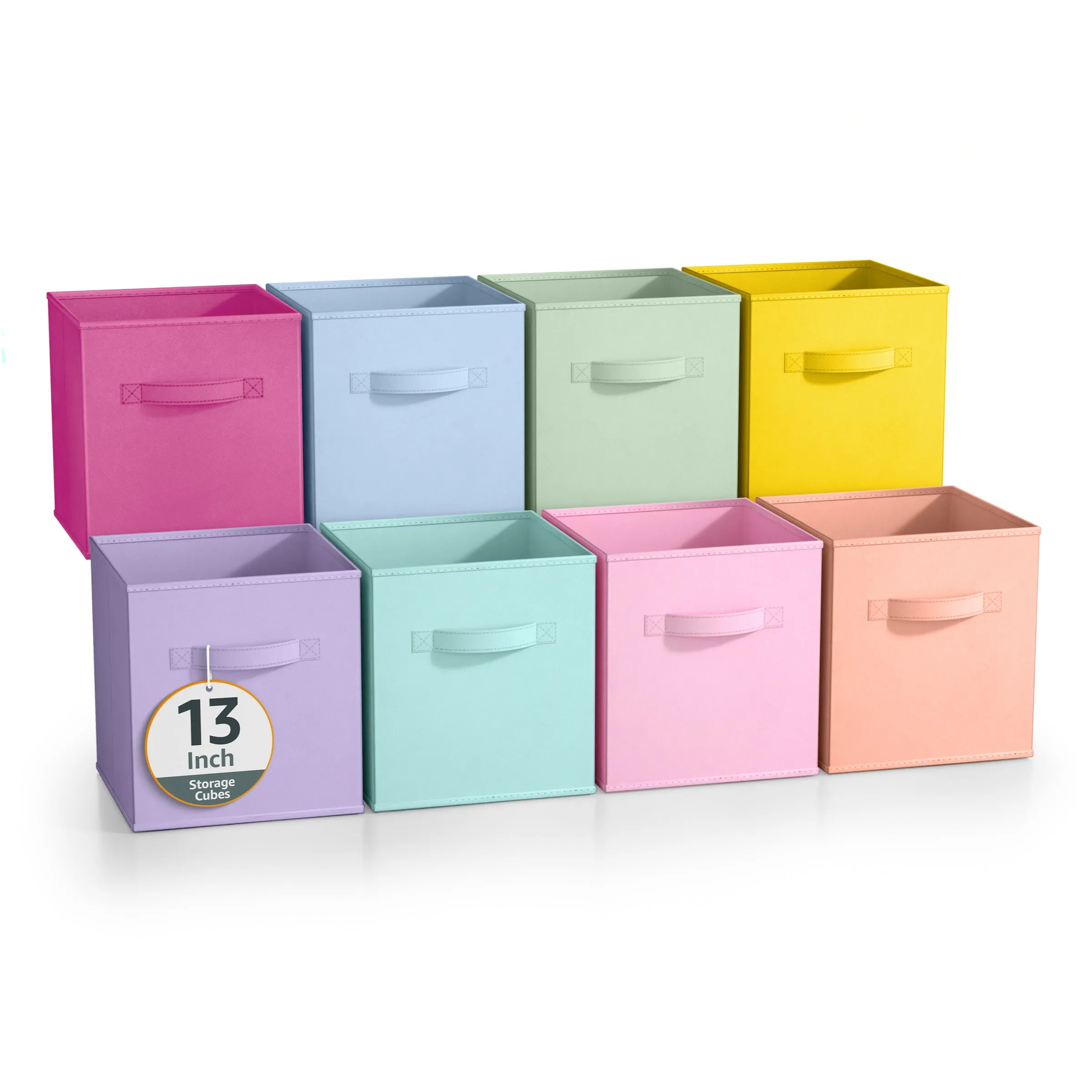 13" Large Cube Storage Bins (8 Pack Multi)