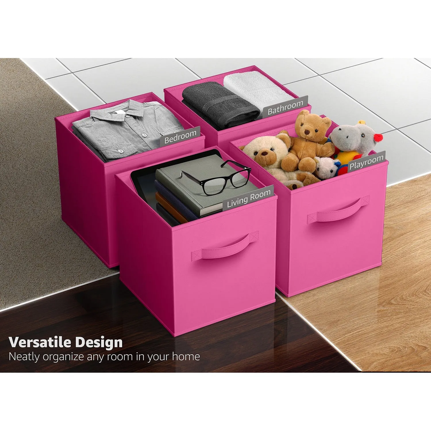 13" Large Cube Storage Bins (8 Pack Multi)