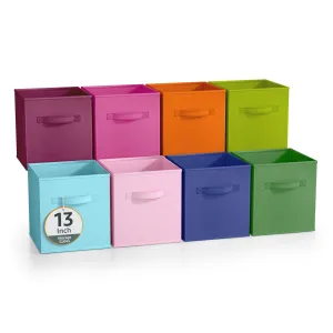 13" Large Cube Storage Bins (8 Pack Multi)