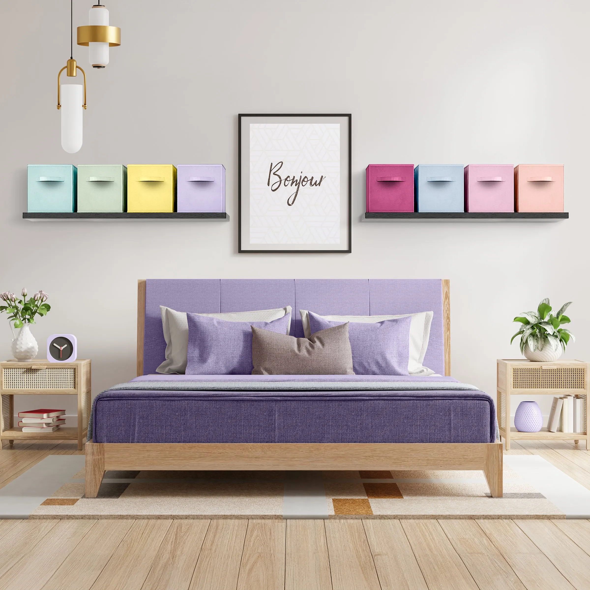 13" Large Cube Storage Bins (8 Pack Multi)