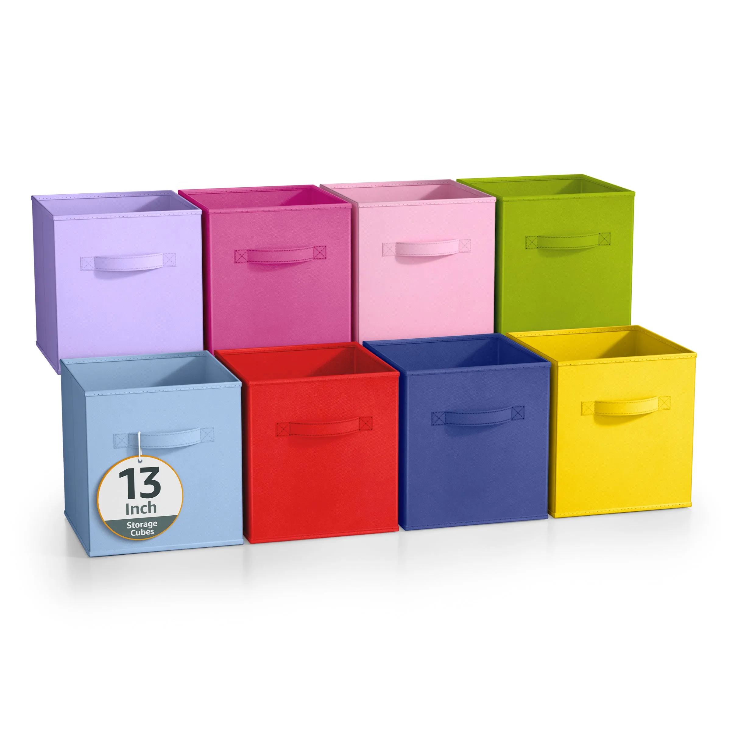 13" Large Cube Storage Bins (8 Pack Multi)