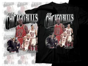 1996 Chicago Bulls Vintage Style Basketball Png Digital Download