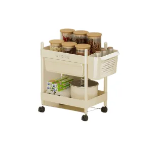 2-Layer Multifunctional Storage Rack | With Hanging Basket | Space-Saving Home Organizer