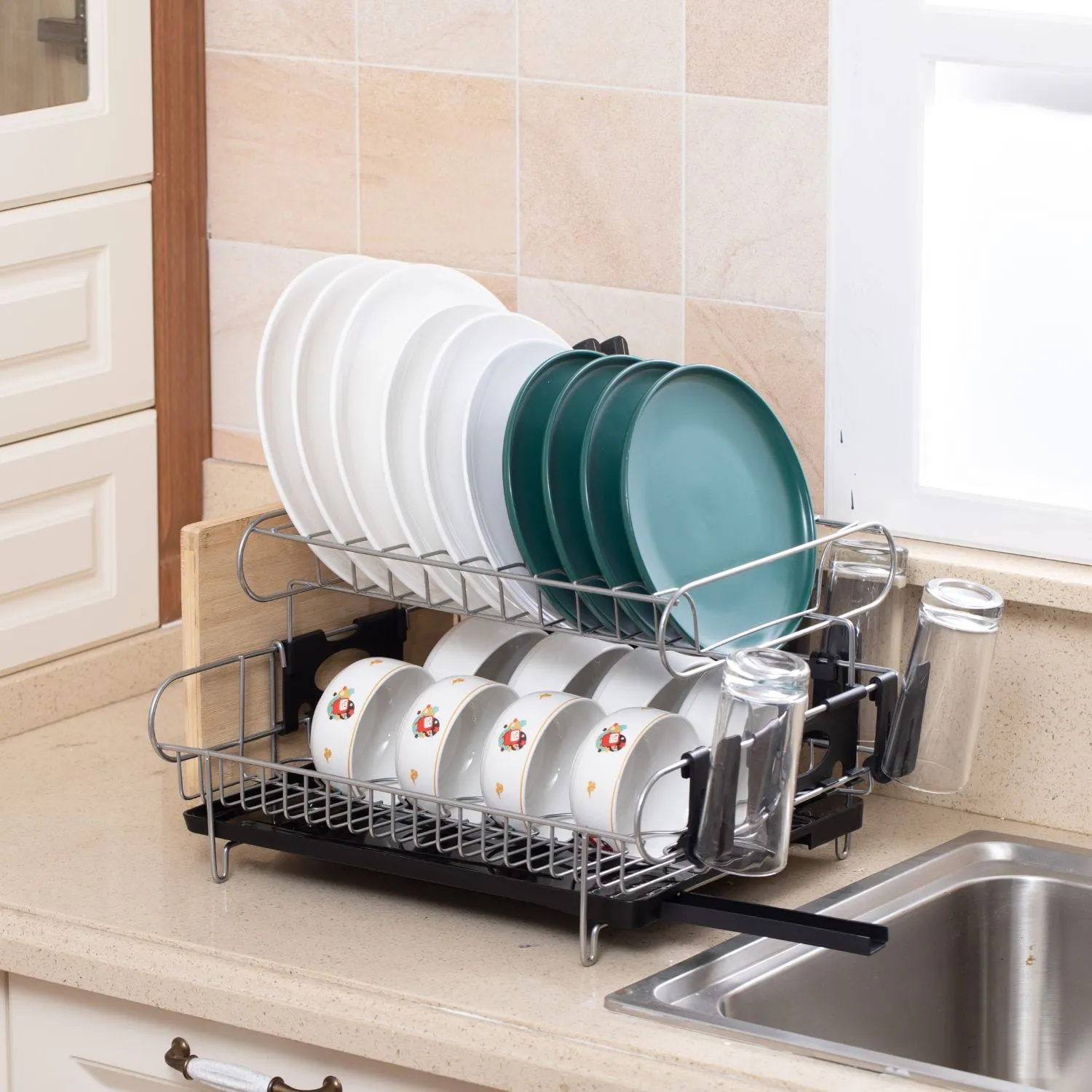 2-Tier Dish Drying Rack | GOMINIMO Draining Board