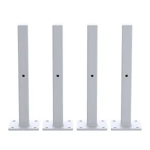 20cm Floating Shelf Brackets Industrial Metal Shelving Supports 4-Pack - White