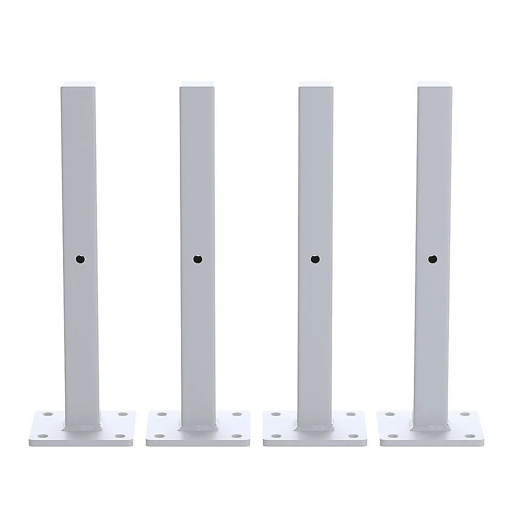 20cm Floating Shelf Brackets Industrial Metal Shelving Supports 4-Pack - White
