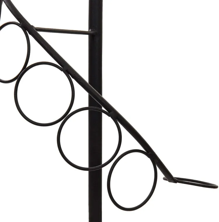 25 Rings, Black Metal Freestanding Scarf Holder, Shawl Display Tree with Spiral Design