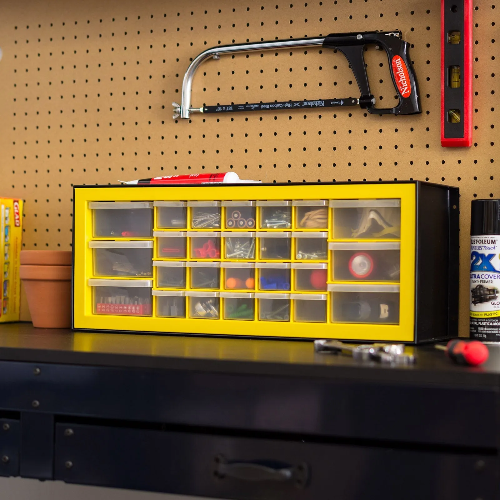 26 Drawer Parts Cabinet, Black/Yellow