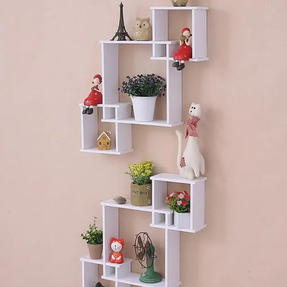 3 Contemporary Style Geometric Decoration Wall Mounted Shelf Ra-115