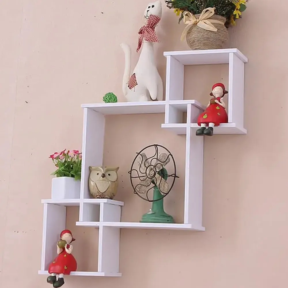 3 Contemporary Style Geometric Decoration Wall Mounted Shelf Ra-115