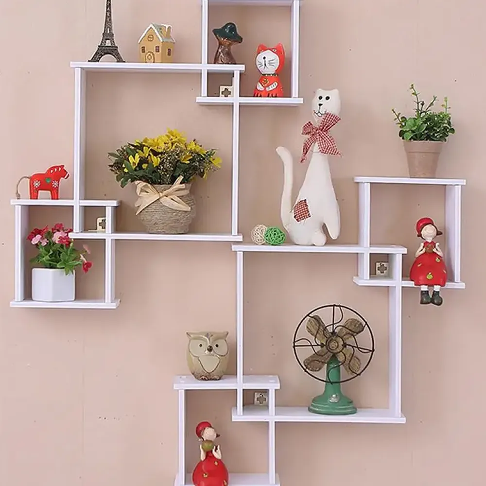 3 Contemporary Style Geometric Decoration Wall Mounted Shelf Ra-115