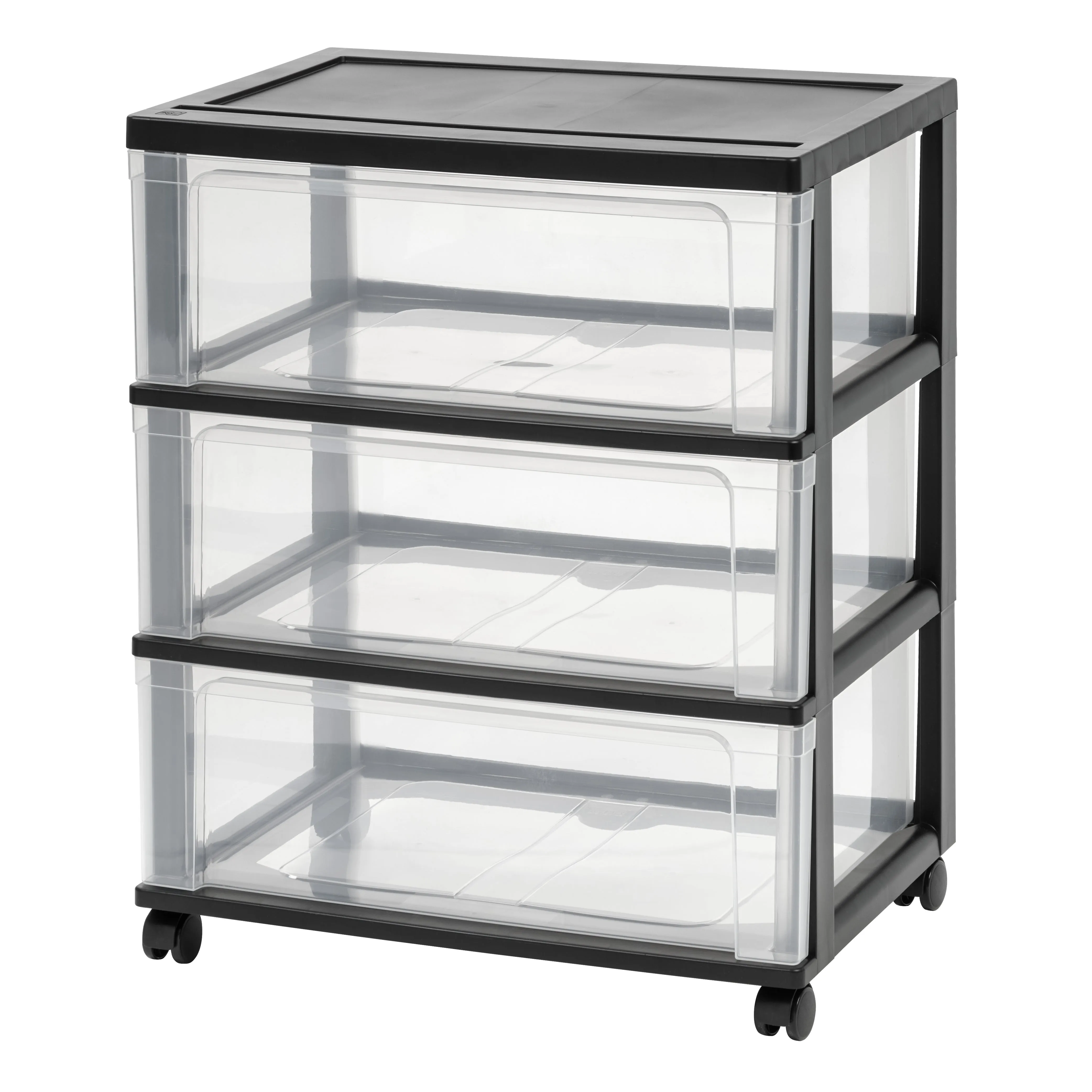 3 Drawer Wide Chest, Black