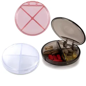 3 Pcs Pill Boxes Pill Holder with 4 Compartments Pill Case Box Pill Dispenser Storage Case Medicine Organizer Pill Container for Travel Outdoors Purse Pocket