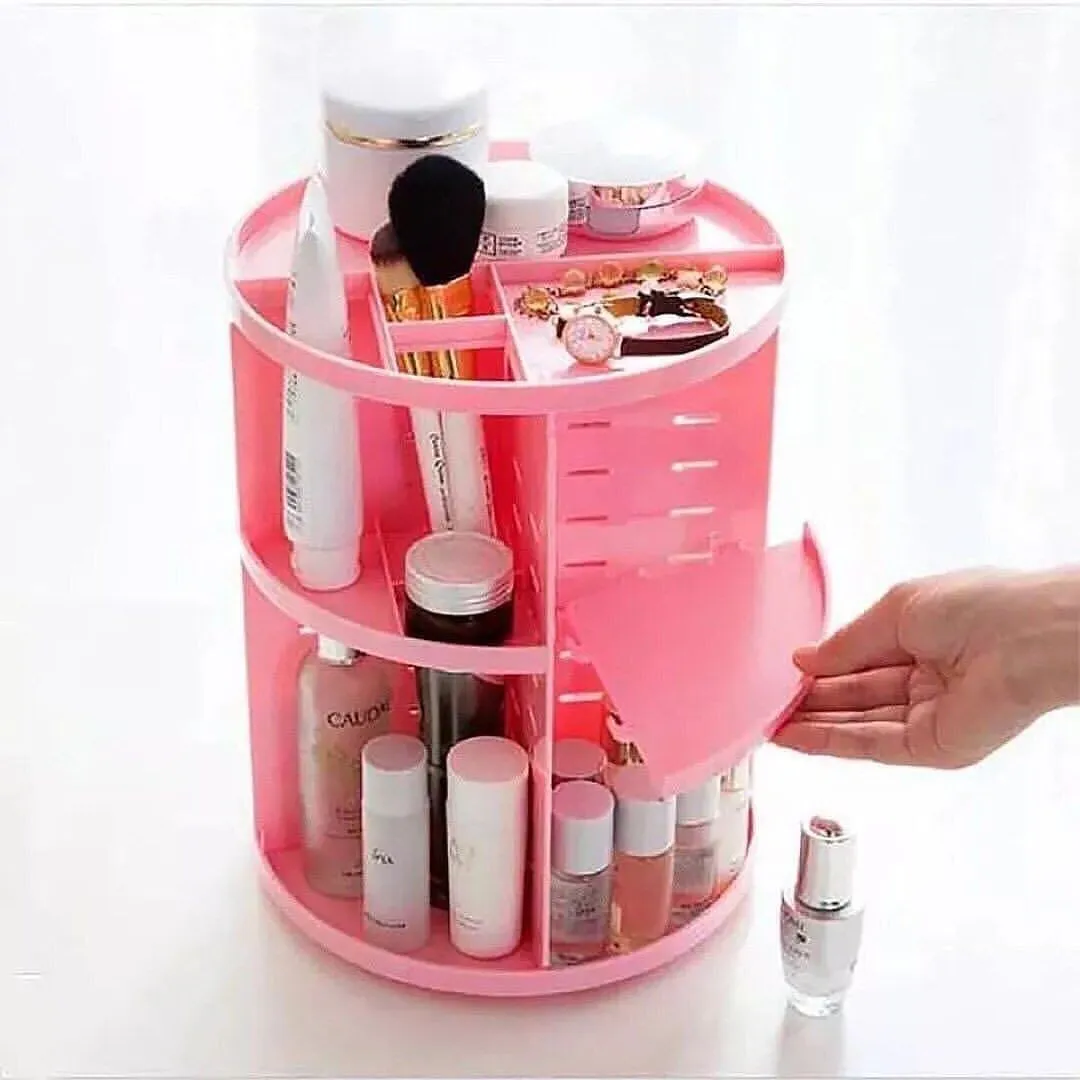 360 Degree Rotating Makeup Organizer Storage Desktop Jewellry Finishing Large Capacity Plastic Drawer Cosmetic Organizer