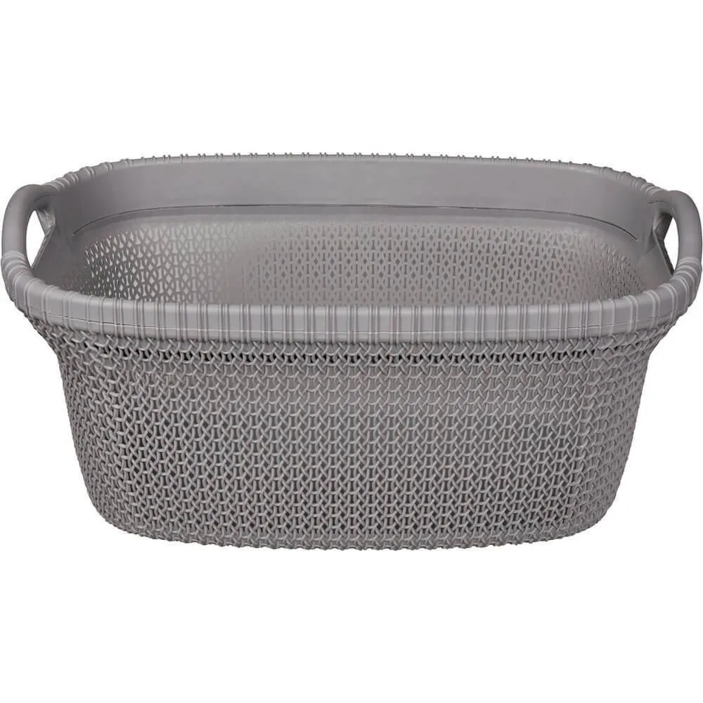 37L Knitted Laundry Basket Grey