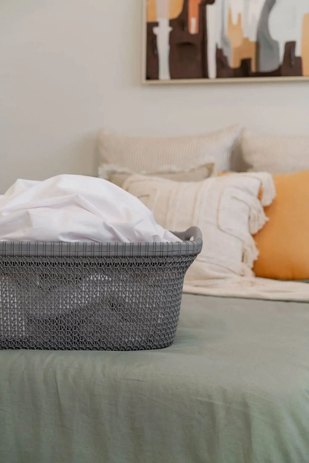37L Knitted Laundry Basket Grey