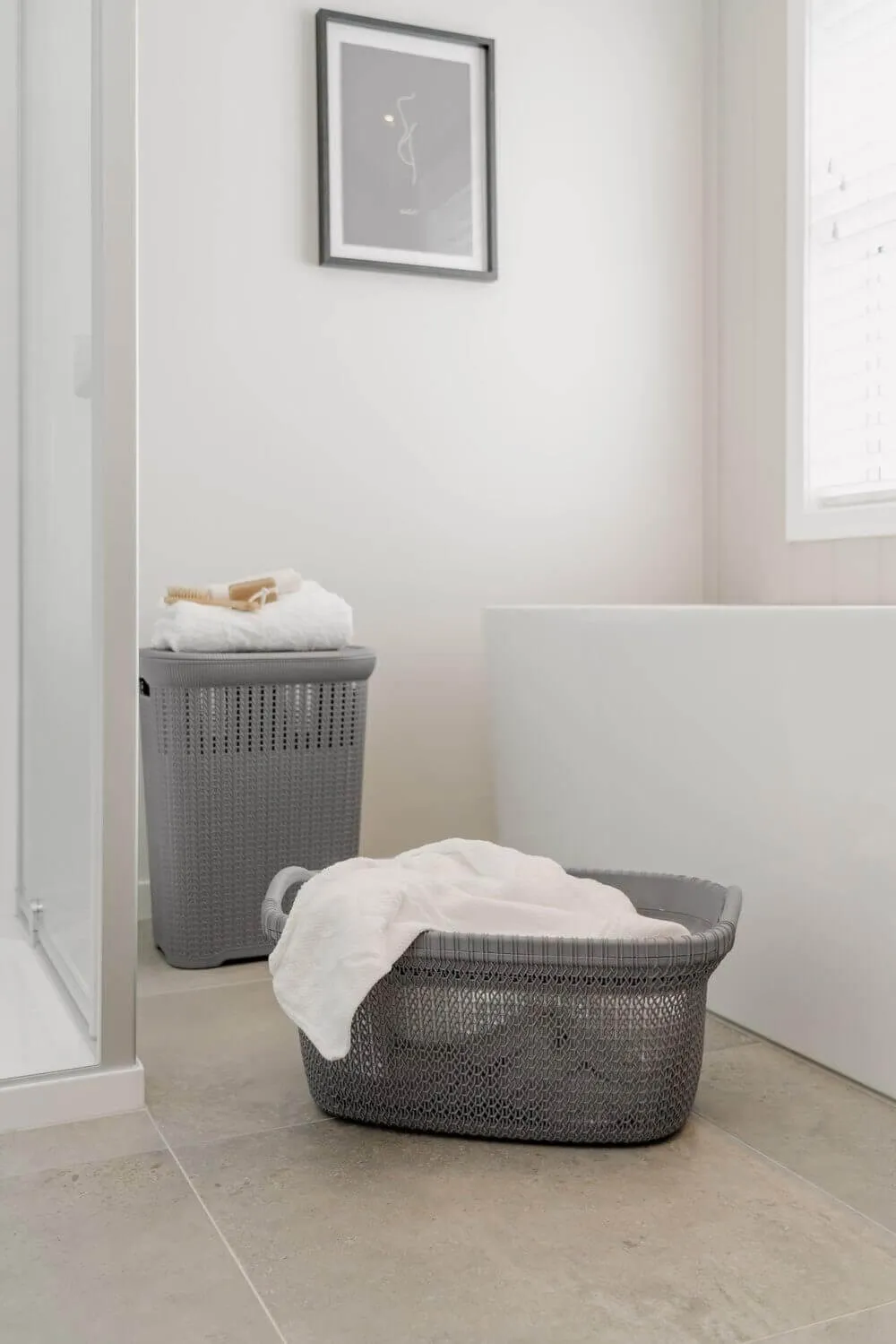 37L Knitted Laundry Basket Grey