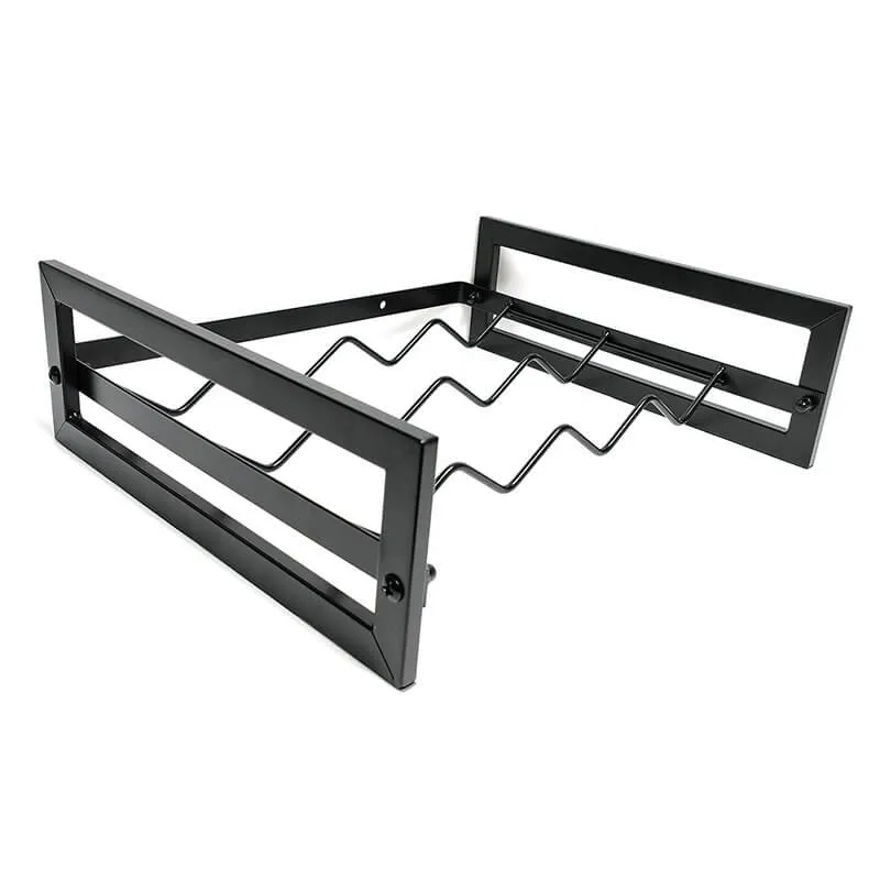 4 Bottle Slim Stackable Wine Rack Matte Black