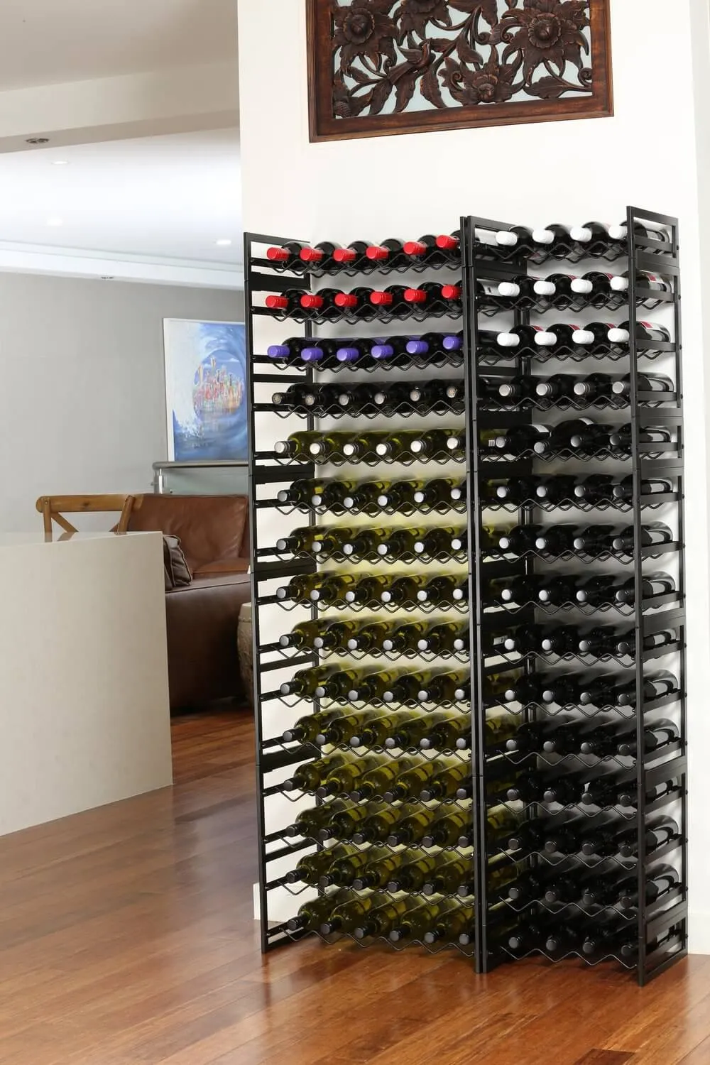 4 Bottle Slim Stackable Wine Rack Matte Black