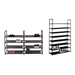 4 Tier Stackable Double Shoe Rack - 117 x 28cm x 73cm