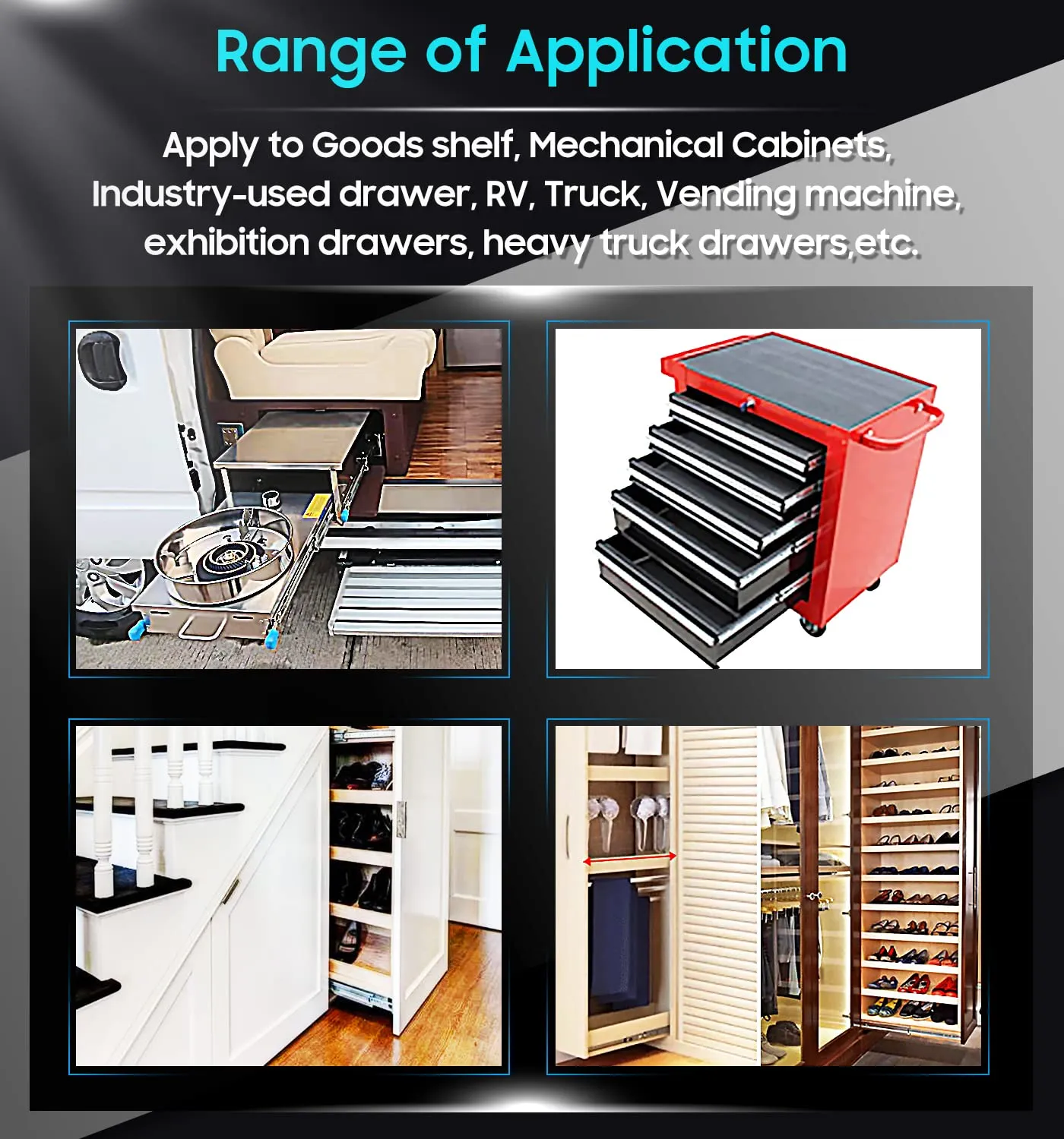 40in Pair 1000 - 2000mm | 150KG Capacity | Heavy Duty Trailer Drawer Slides Rails Runners Locking