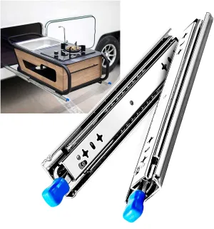 40in Pair 1000 - 2000mm | 150KG Capacity | Heavy Duty Trailer Drawer Slides Rails Runners Locking