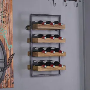 Aaron 12 Bottle Wall Mounted Wine Bottle Rack in Beige