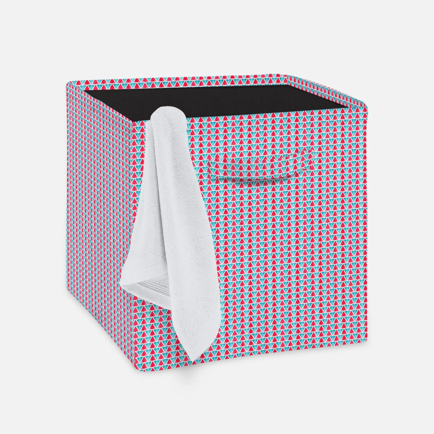 Abstract Triangles Foldable Open Storage Bin | Organizer Box, Toy Basket, Shelf Box, Laundry Bag | Canvas Fabric