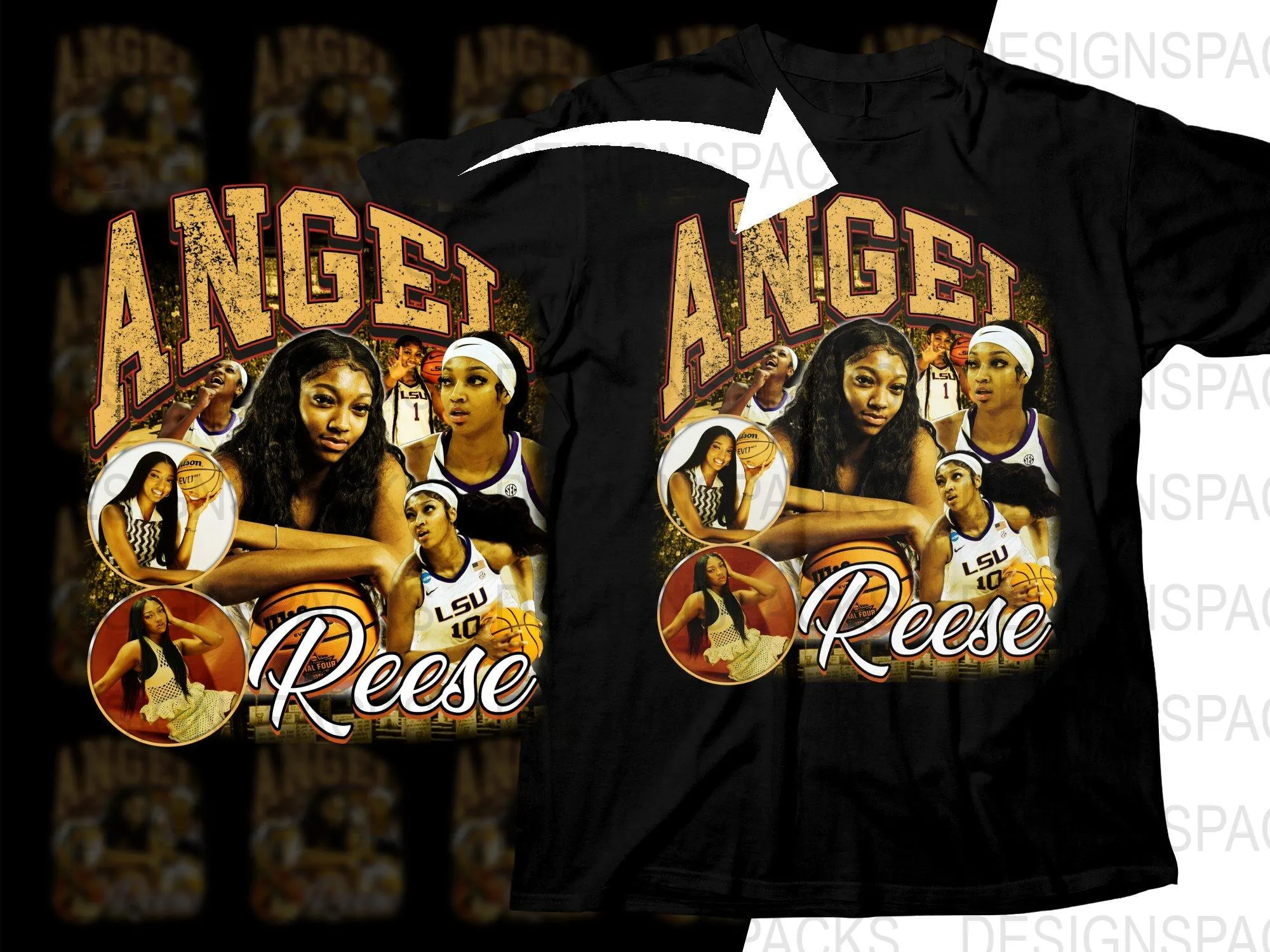 Angel Reese Basketball Player Bootleg Png Digital Download
