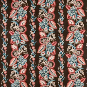 Ashdown Stripe Red/Fresh Blue/Choc Fabric NCF4363-04