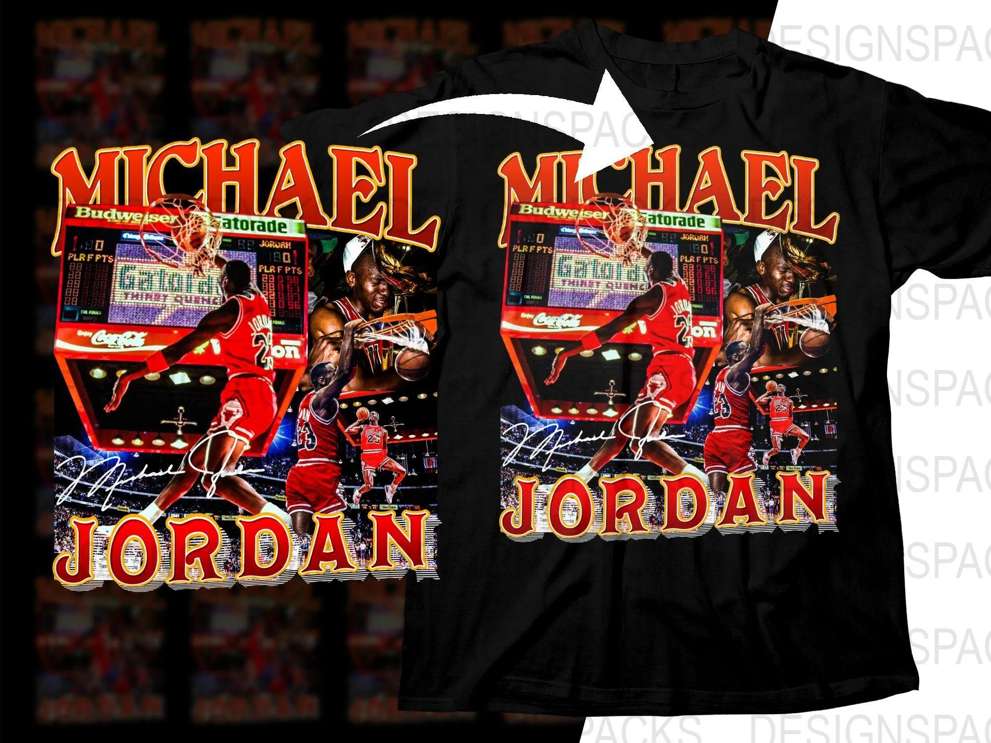 Basketball Legend Michael Jordan Chicago Bulls Bootleg Graphic Png Digital Download