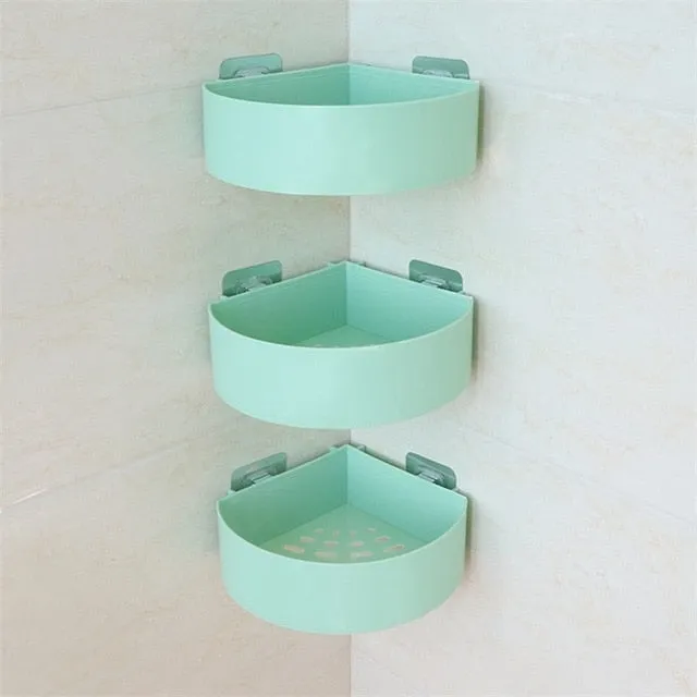Bathroom Storage Shelf & Rack Waterproof Floating Shelf Home Decoration Kitchen Accessories Free Punching Wall Hanging H1148