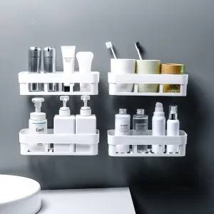 Bathroom Storage Shelf & Rack Waterproof Floating Shelf Home Decoration Kitchen Accessories Free Punching Wall Hanging H1148