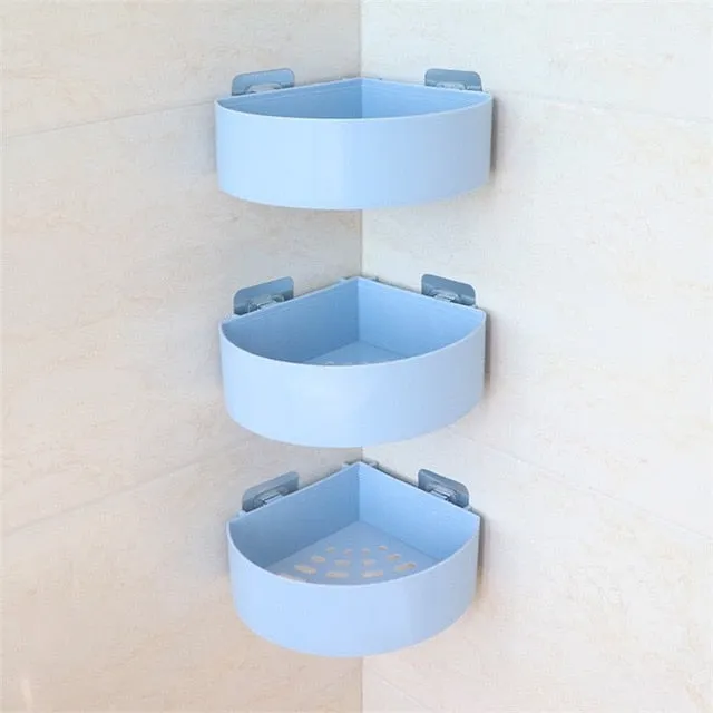 Bathroom Storage Shelf & Rack Waterproof Floating Shelf Home Decoration Kitchen Accessories Free Punching Wall Hanging H1148