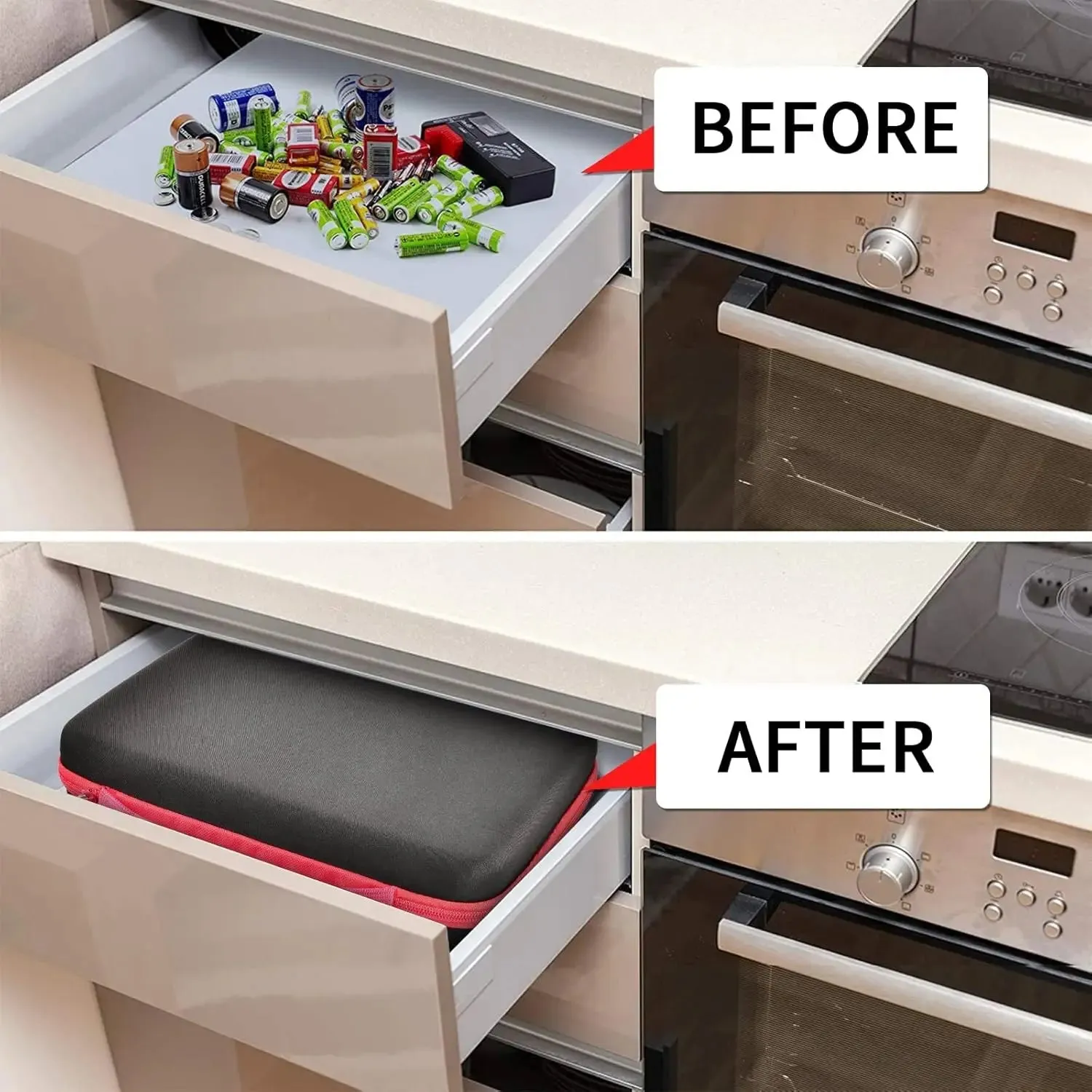 Battery Organizer Case Tester Storage Holder For Aa Aaa 9V C D Lithium