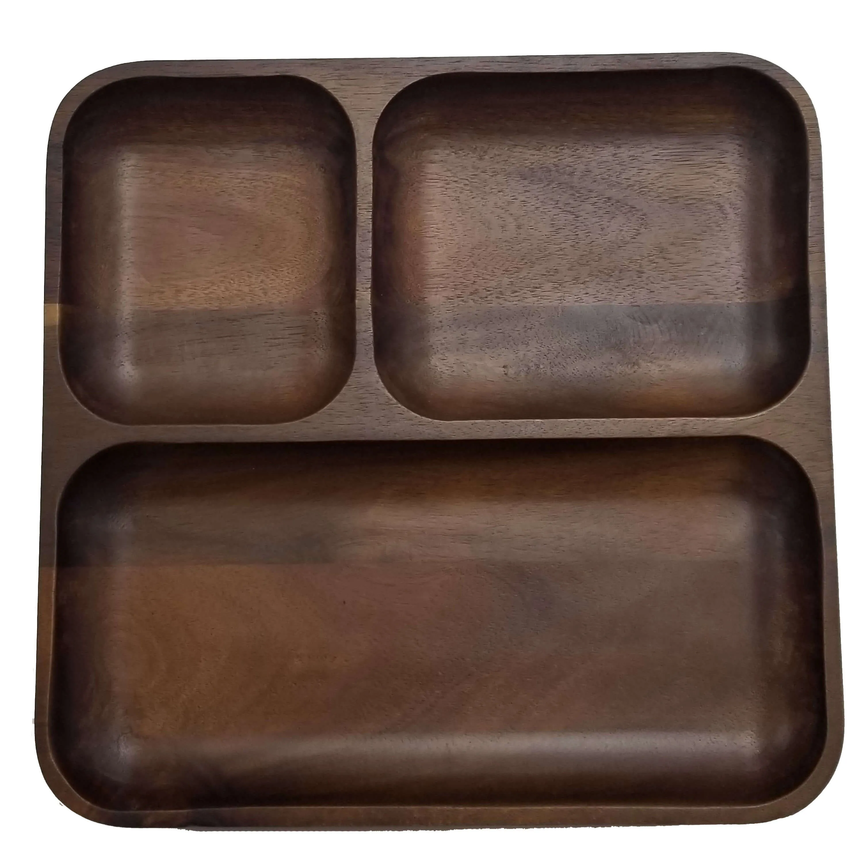 BergHOFF Acacia Wood 2Pc Divided Tray and Cutting Board Set