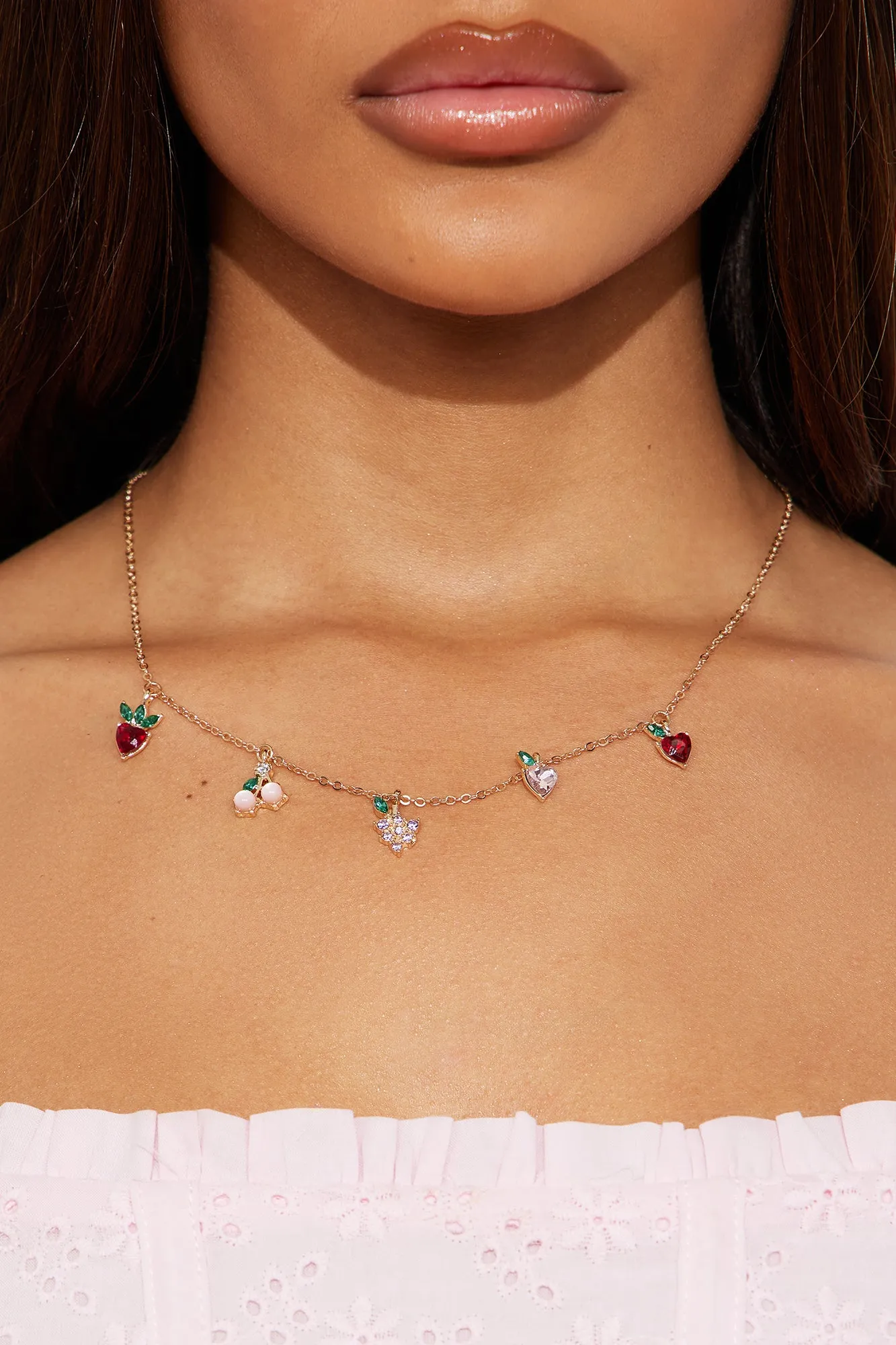 Berry Basket Necklace - Gold/combo