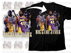 Big Game James Lakers Basketball Retro Png Digital Download