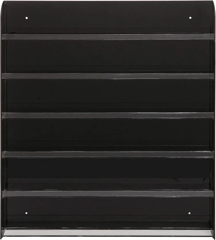 Black Acrylic 6 Shelf Wall Mounted Salon Style Nail Polish Rack Display