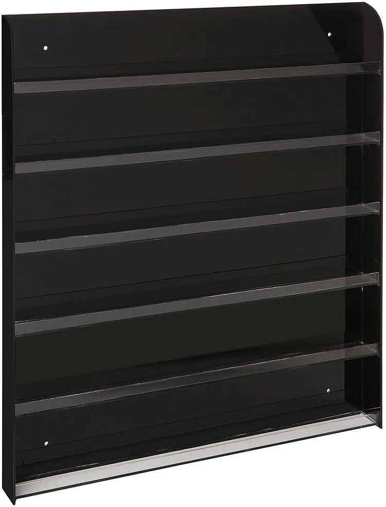 Black Acrylic 6 Shelf Wall Mounted Salon Style Nail Polish Rack Display